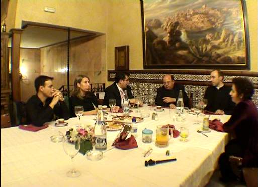 dinner after the concert... 
Pilar Cabrera with the organizers of the Organ Festival